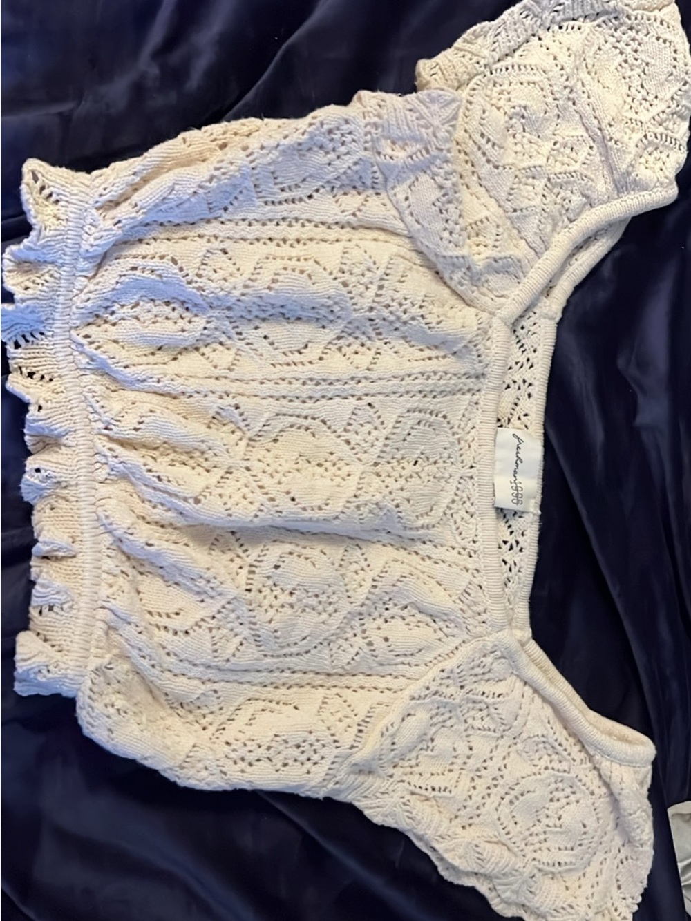 Freshman Cream Crochet Knit Crop Top
